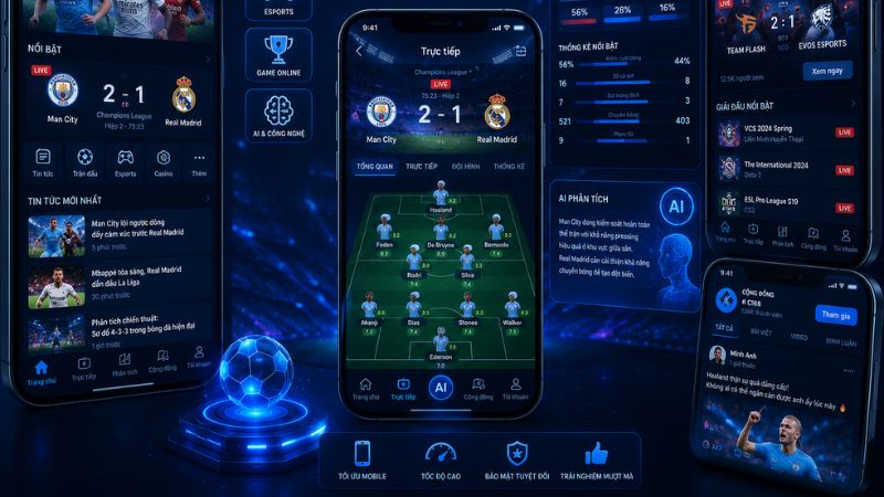 Giao diện mobile tối ưu trải nghiệm người dùng trên nền tảng giải trí số C168.